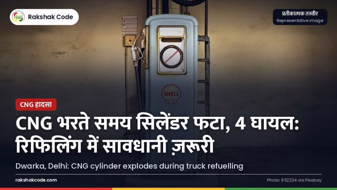 दिल्ली (द्वारका): CNG स्टेशन पर ट्रक में गैस भरते समय सिलेंडर फटा, चार घायल फ्यूल स्टेशन (प्रतीकात्मक)