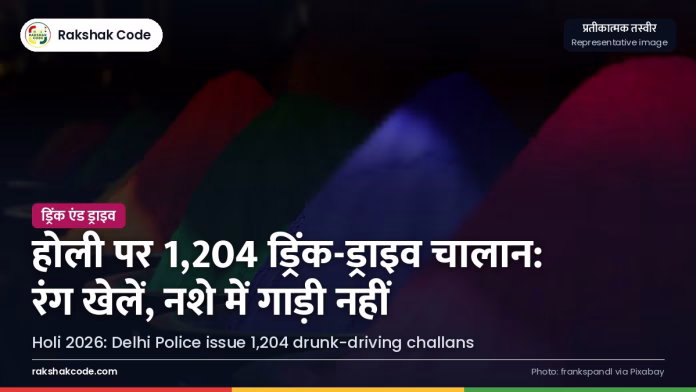 होली पर दिल्ली पुलिस का विशेष अभियान: 1,200 से ज़्यादा ड्रिंक-ड्राइव चालान होली के रंग (प्रतीकात्मक)