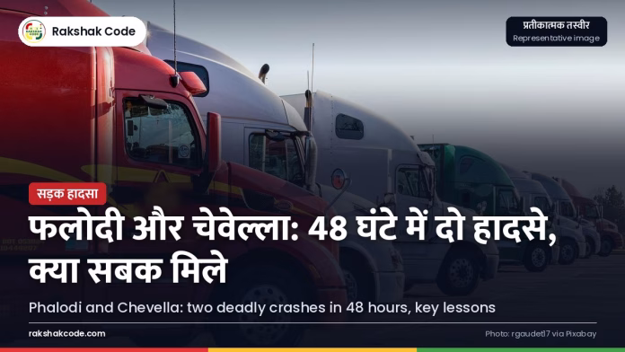 48 घंटे में दो बड़े हादसे: फलोदी (राजस्थान) और चेवेल्ला (तेलंगाना) से क्या सबक हाईवे किनारे खड़ा ट्रक (प्रतीकात्मक तस्वीर)